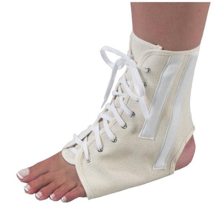 Powerplay Canvas Ankle Brace With Laces; Beige - Medium PO199716
